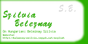 szilvia beleznay business card